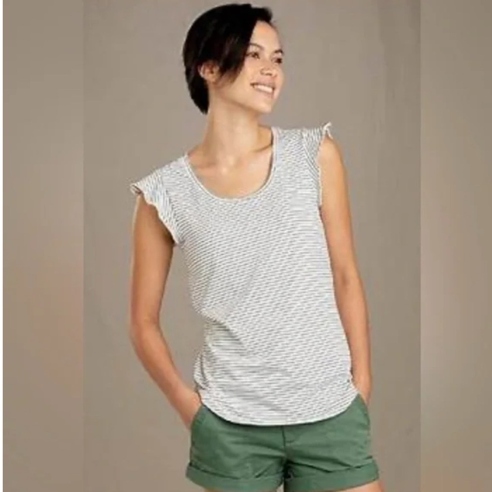 Toad & Co rufflita stripe top Size small